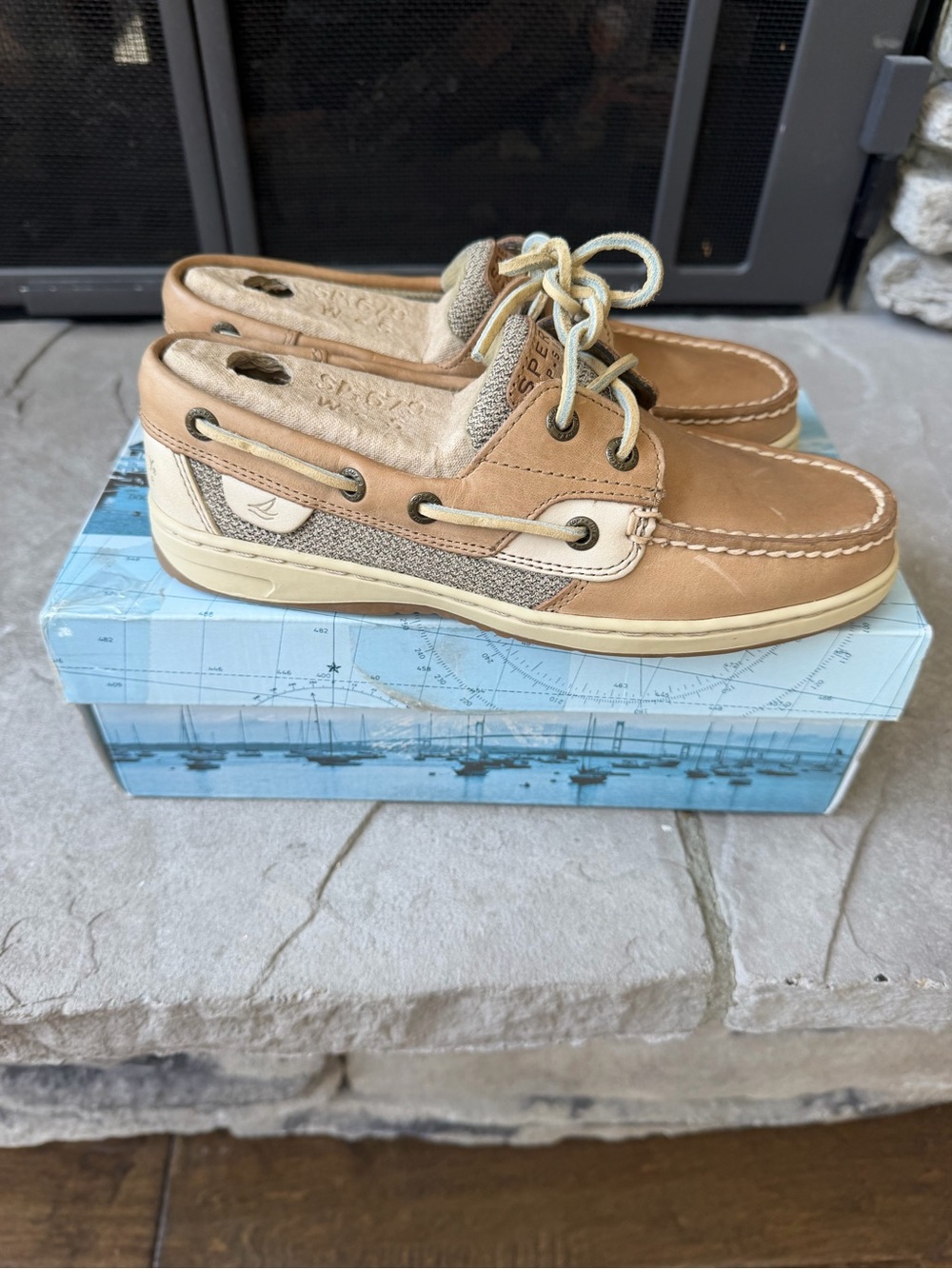 Sperry Women’s Two-Tone Tan and Brown Boat Shoe